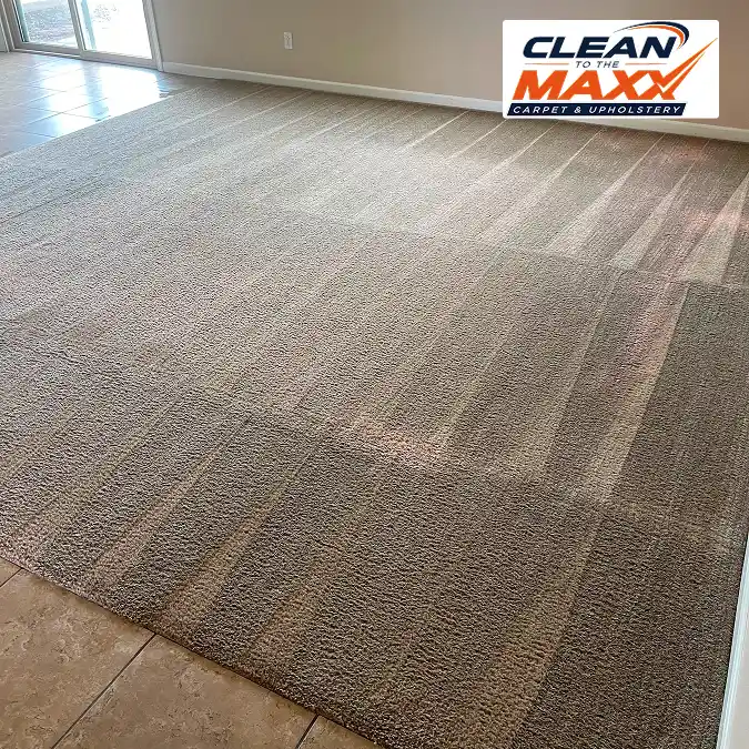 Freshly cleaned carpet in a Lemoore home after professional carpet cleaning 2